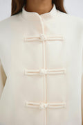 Mandarin button jacket - Crème
