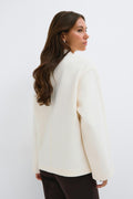 Mandarin button jacket - Crème