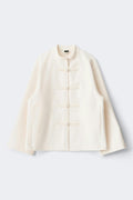 Mandarin button jacket - Crème