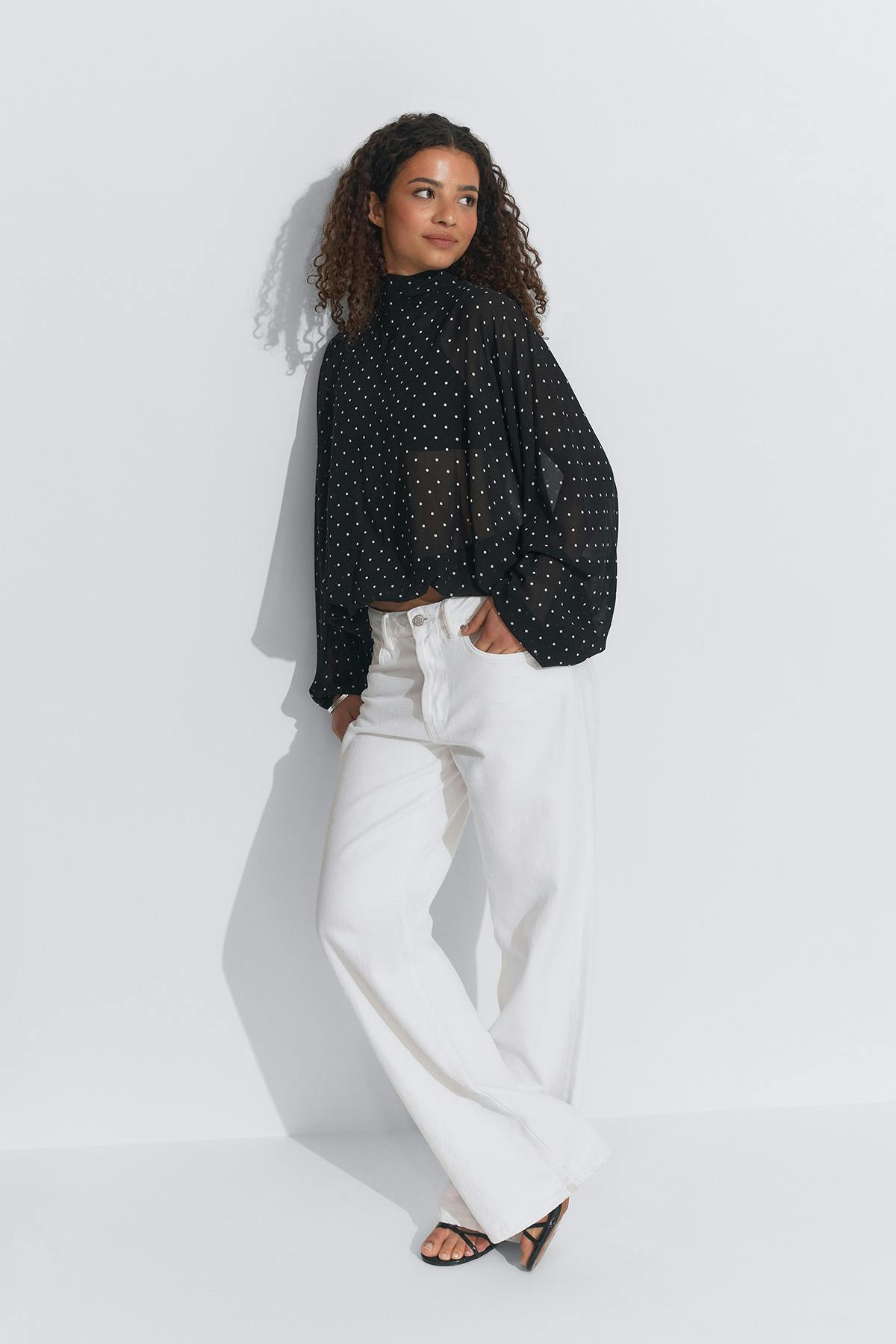 Chiffon blouse - Dot print