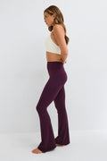 Ruched flare yoga tights - Marron foncé
