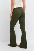 Ruched flare yoga tights - Wine floral/aop (4048)