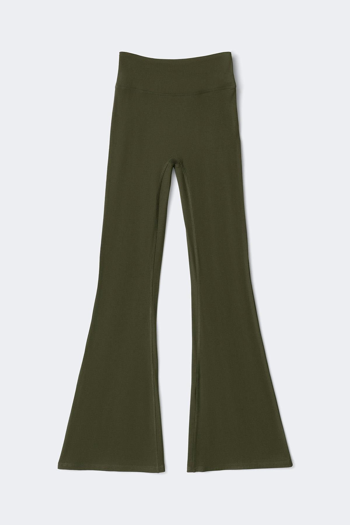 Tall ruched flare yoga tights - Espresso brown