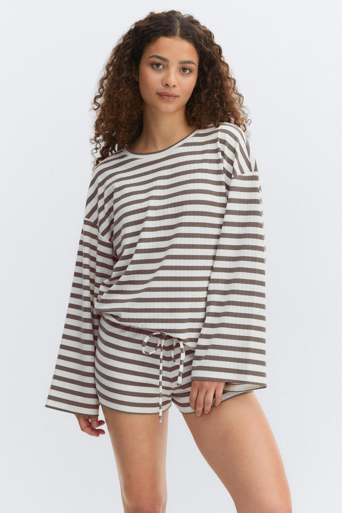 Soft loungewear shorts - Lounge stripe