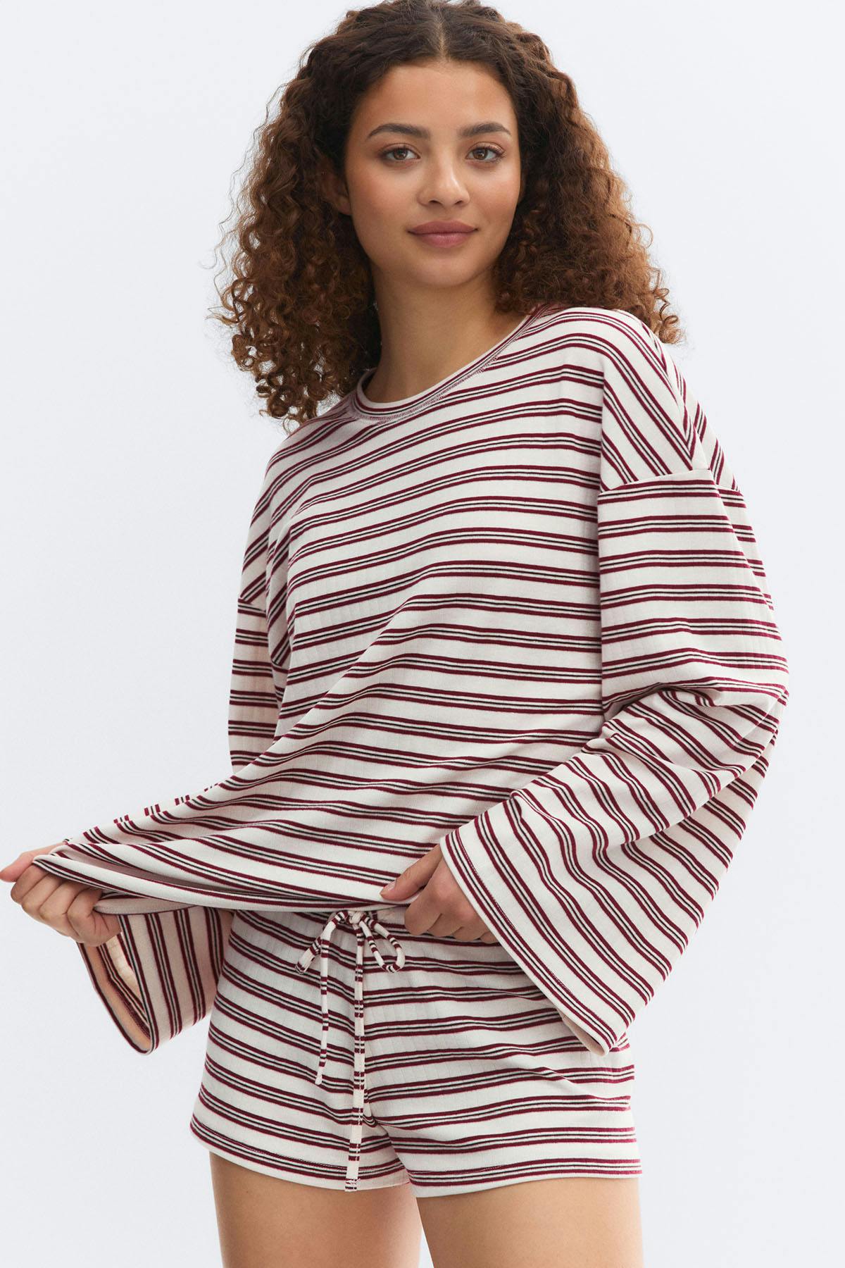 Soft loungewear shorts - Lounge stripe