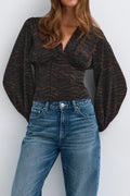 Shaped corset blouse - Tiger print