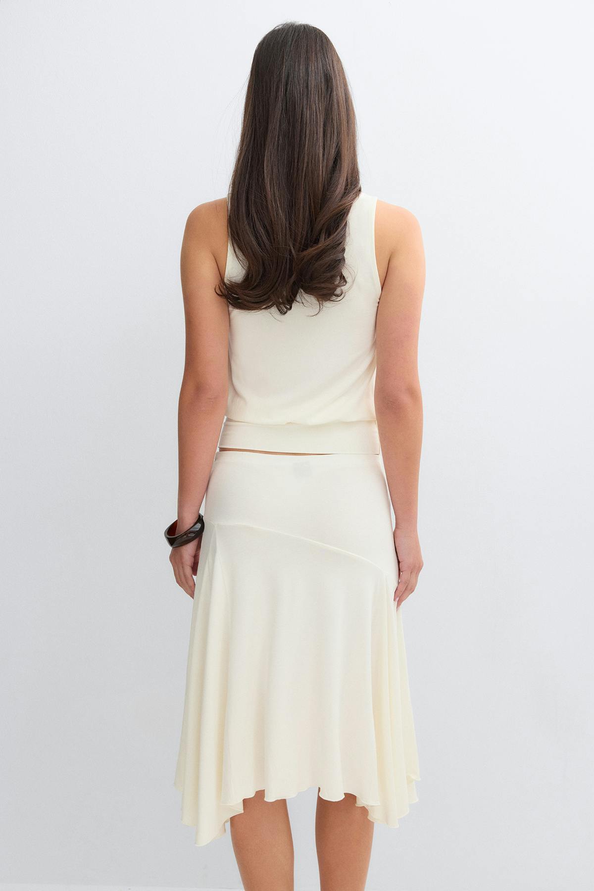 Asymmetric skirt - Egret
