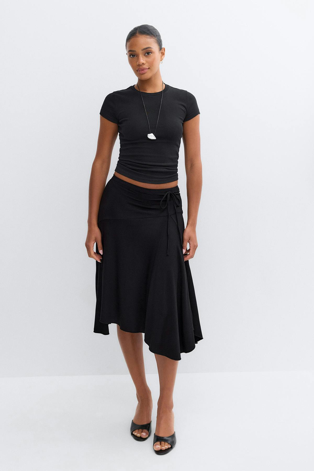 Asymmetric skirt - Noir