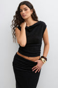 Boucle boatneck top - Noir