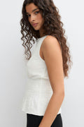 Lace smock top - Blanc cassé