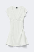Textured mini dress - Blanc cassé
