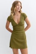 Textured mini dress - Blanc cassé
