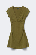 Textured mini dress - Brook green