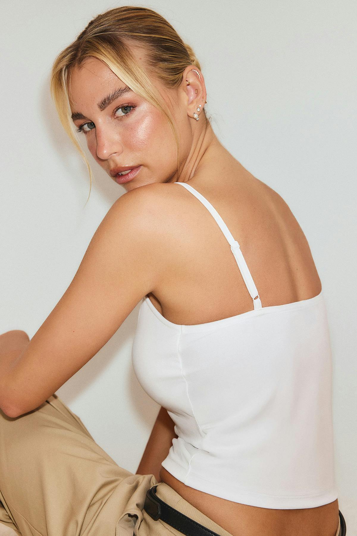 Soft sculpt padded singlet - Blanc cassé