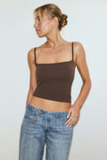 Soft sculpt padded singlet - Marron foncé
