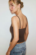 Soft sculpt padded singlet - Marron foncé