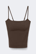 Soft sculpt padded singlet - Marron foncé