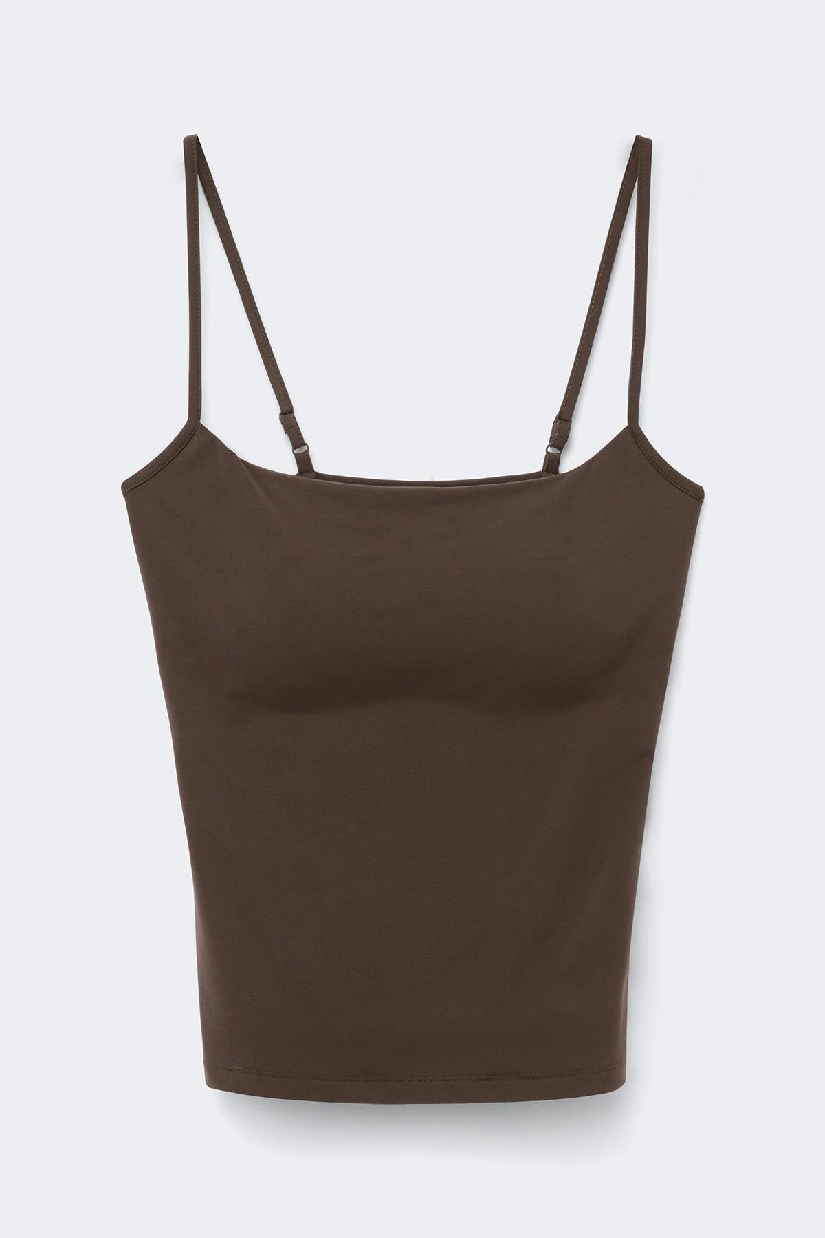 Soft sculpt padded singlet - Marron foncé