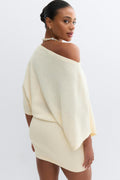 Slouchy boatneck dress - Egret