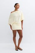 Slouchy boatneck dress - Egret