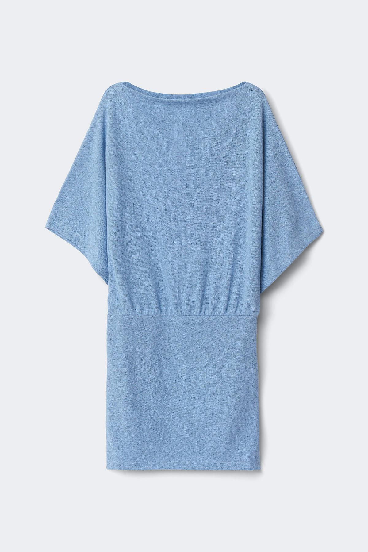 Slouchy boatneck dress - Dusty blue