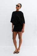 Slouchy boatneck dress - Noir