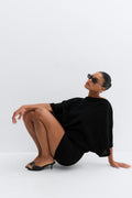 Slouchy boatneck dress - Noir