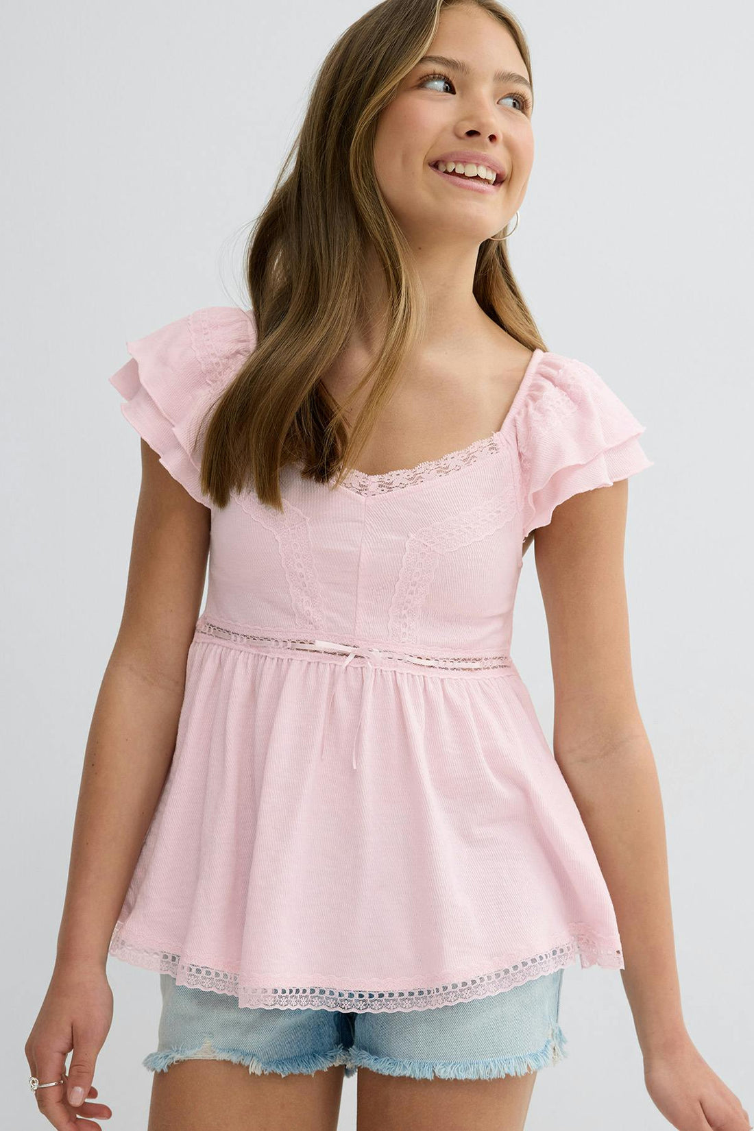 Y frill detail top - Ballet slipper