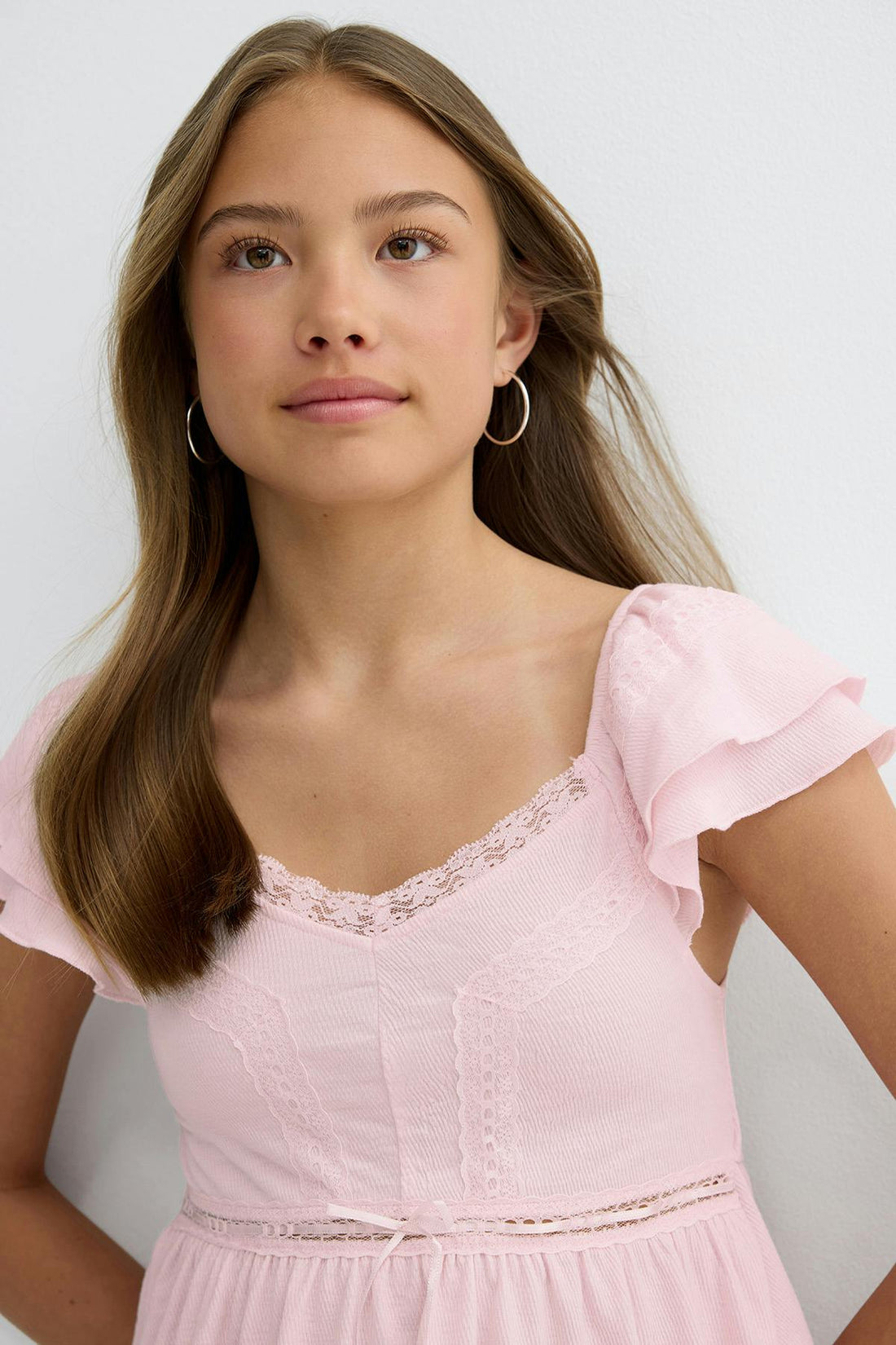 Y frill detail top - Ballet slipper