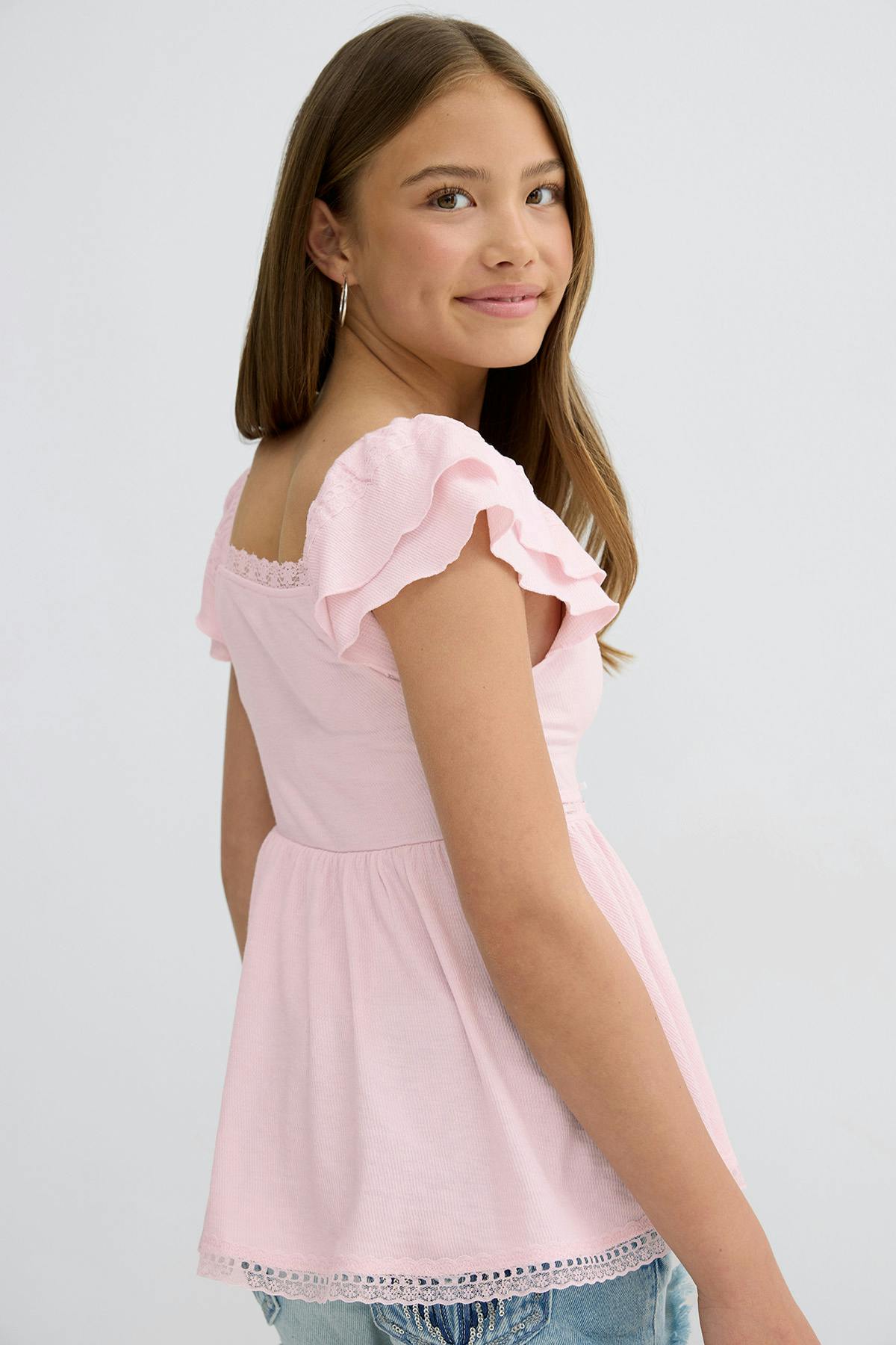Y frill detail top - Ballet slipper