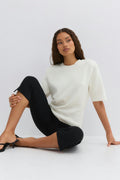Shoulder pad knitted top - Navy blazer