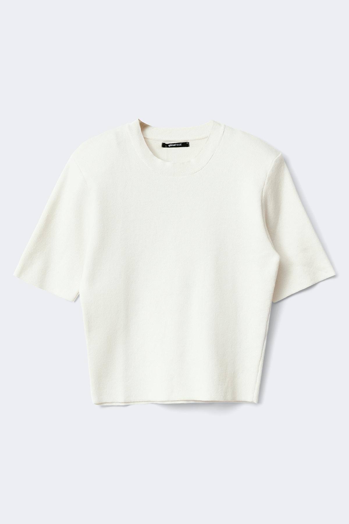 Shoulder pad knitted top - Blanc cassé