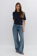 Shoulder pad knitted top - Navy blazer