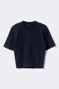 Shoulder pad knitted top - Navy blazer