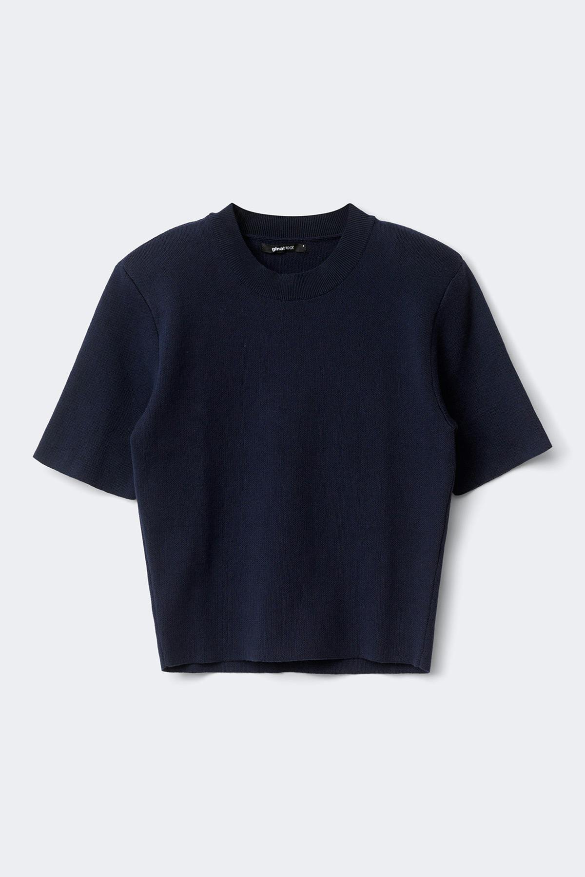 Shoulder pad knitted top - Navy blazer