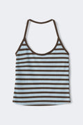 Loungewear halterneck singlet - Blue block