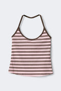 Loungewear halterneck singlet - Brown/pink
