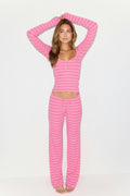 Low waist loungewear trousers - Yellow stripe