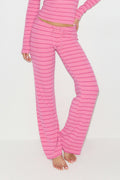 Low waist loungewear trousers - Yellow stripe