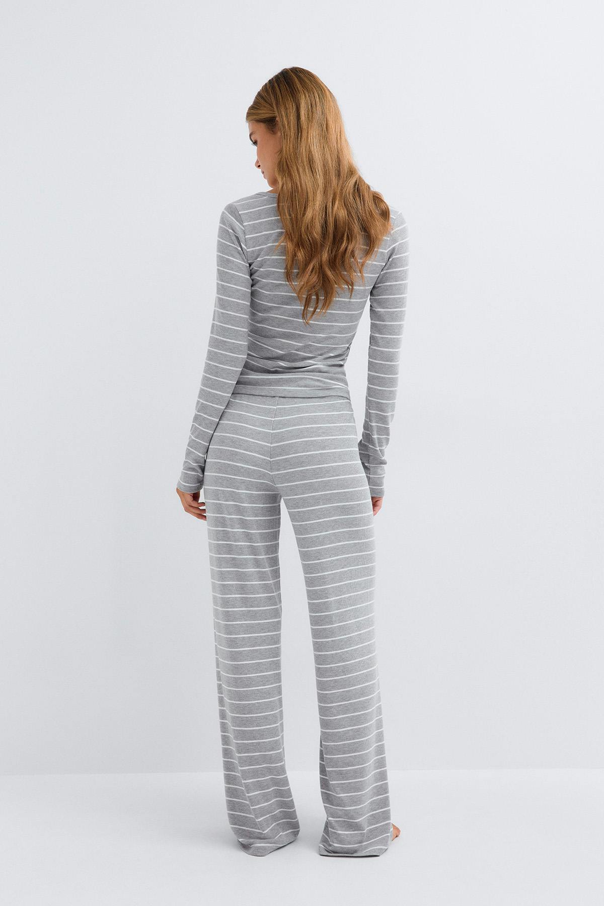 Low waist loungewear trousers - Pink stripe