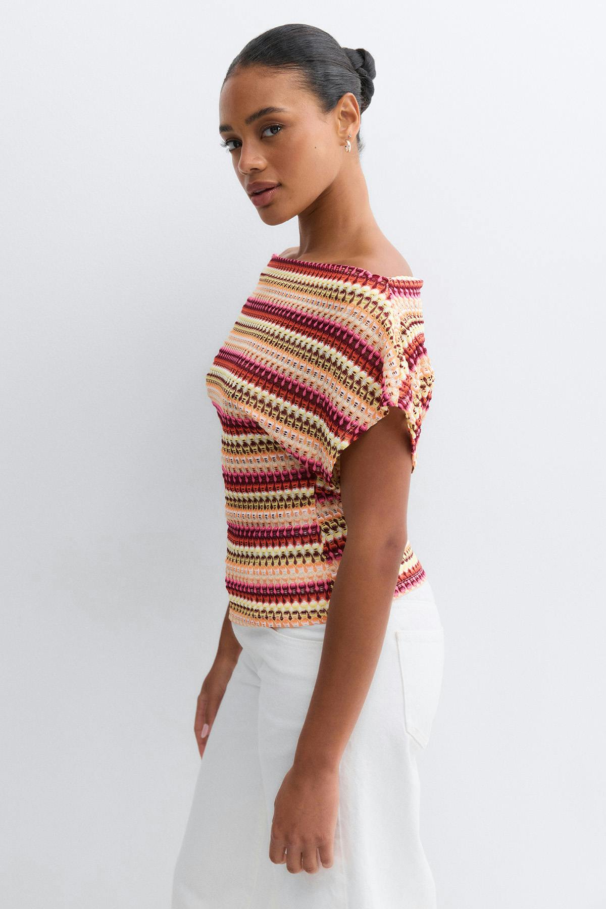 Dropped shoulder top - Bleu