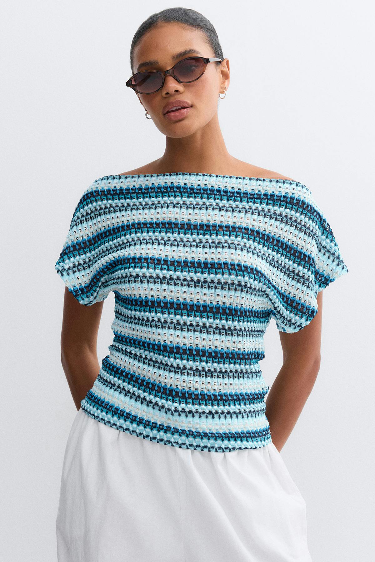 Dropped shoulder top - Noir