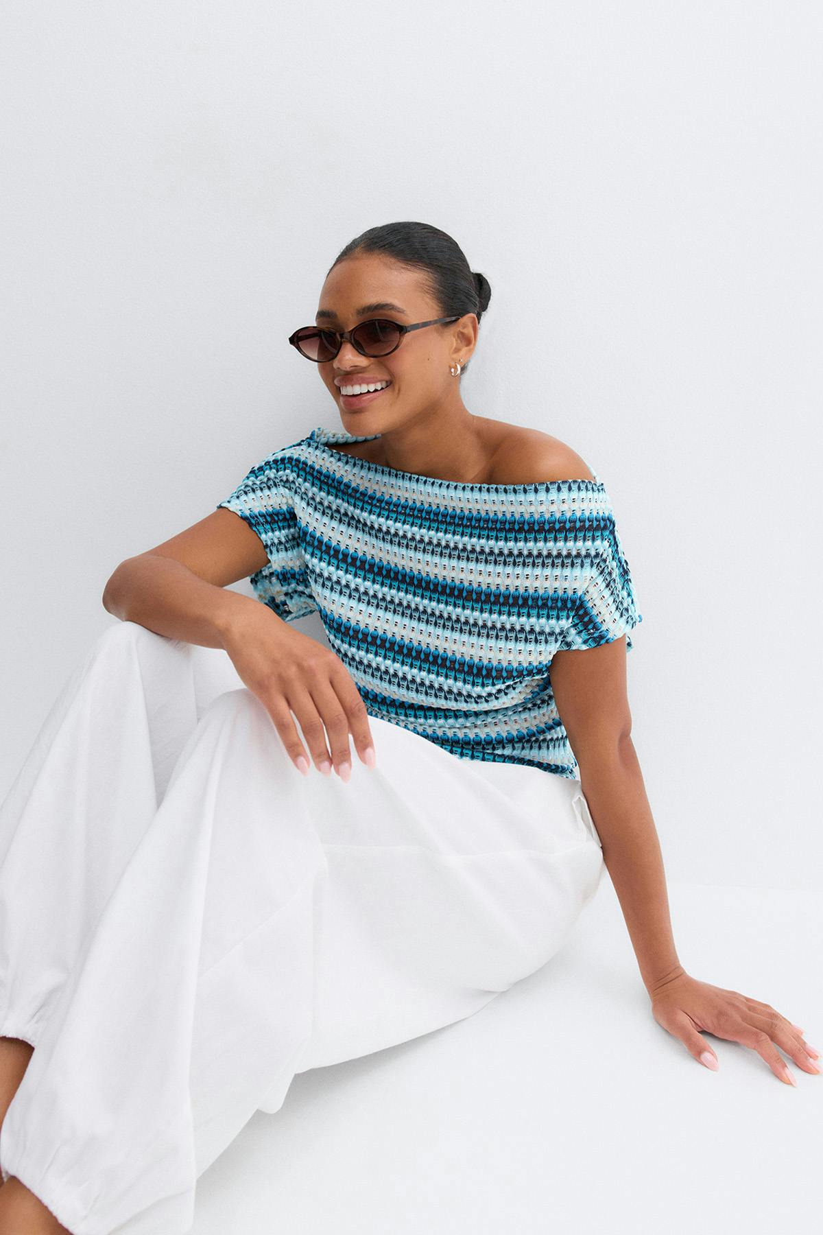 Dropped shoulder top - Noir