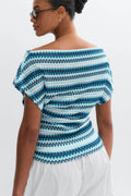 Dropped shoulder top - Bleu