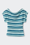 Dropped shoulder top - Bleu