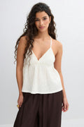 Pearl strap singlet - Egret