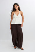 Pearl strap singlet - Egret