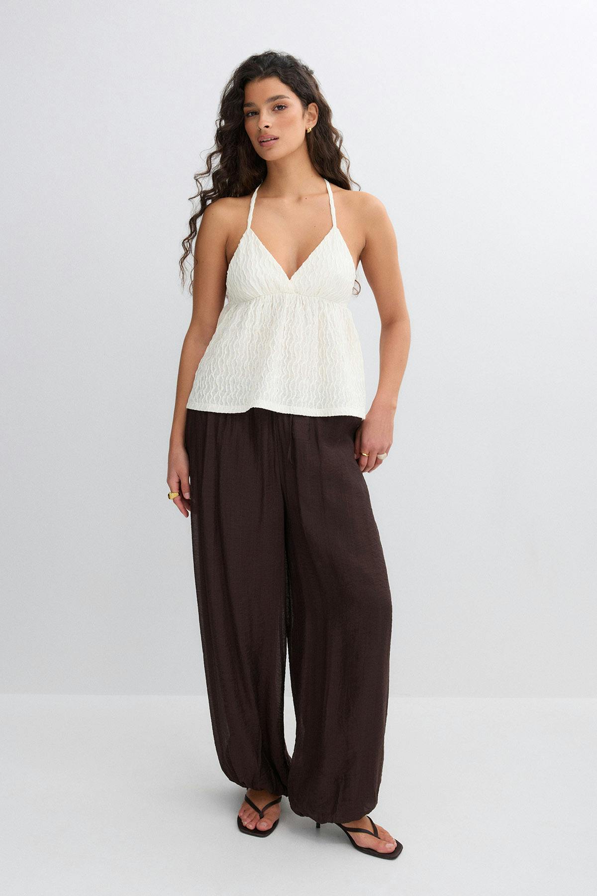 Pearl strap singlet - Egret