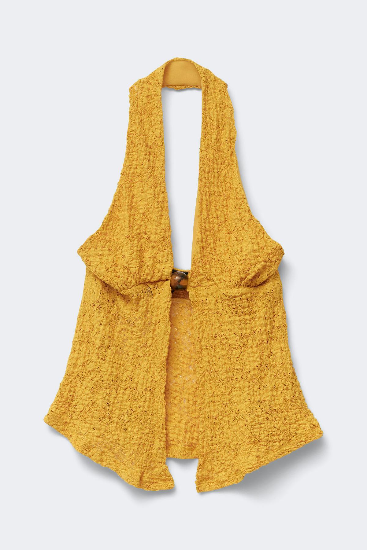 Lace halterneck top - Jaune clair