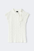 Mandarin lace top - Blanc cassé